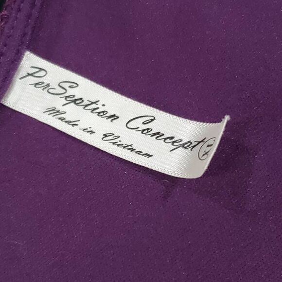 Perseption Concept XL Purple lace SS Top - Picture 4 of 6